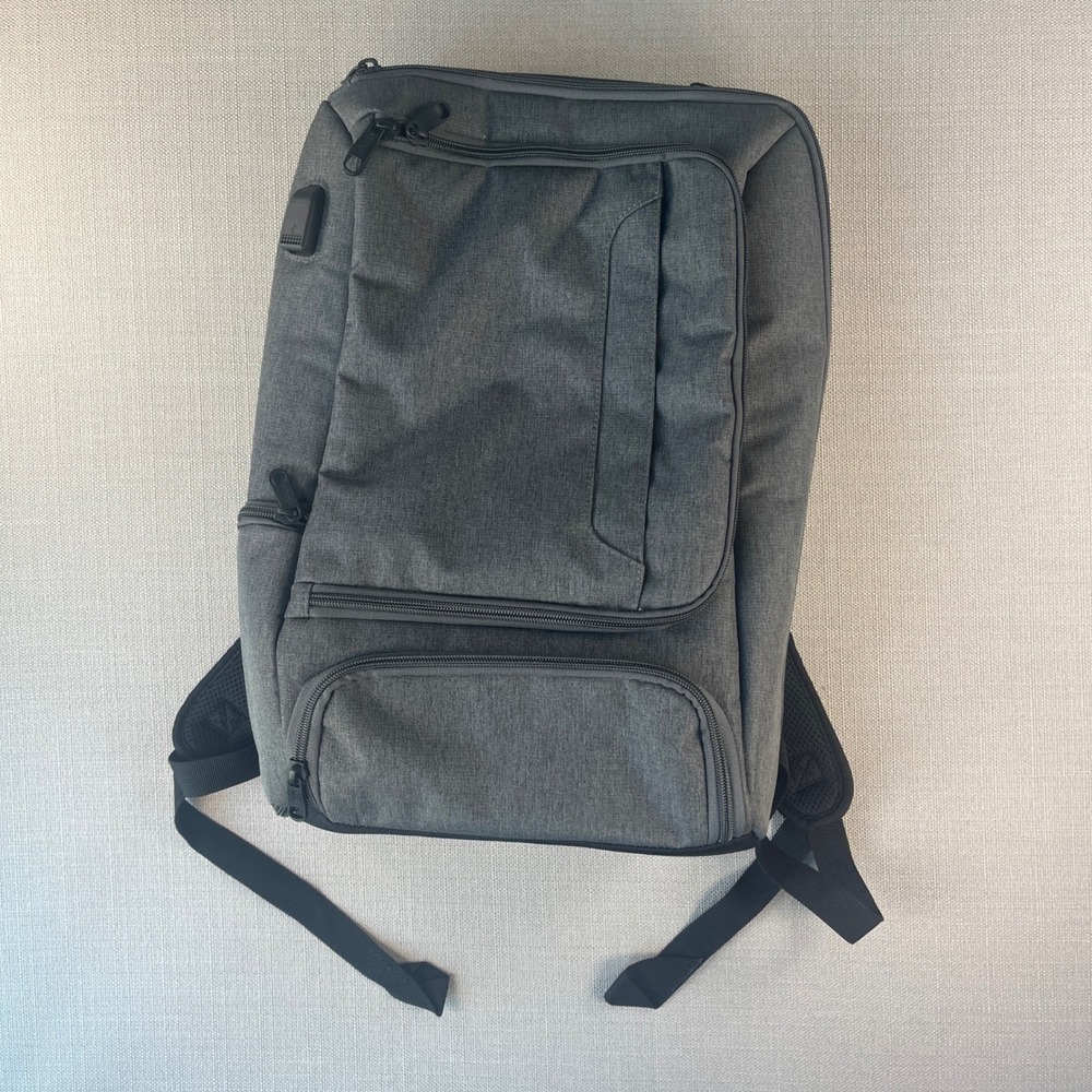 eBags Professional Slim Laptop Backpack Mens Grey USB Charging‎ Port EB2146